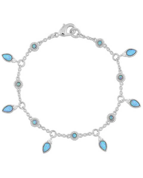 Montana Silversmiths Women's Charmer Opal Bracelet , Silver, hi-res