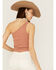 Image #3 - Fornia Women's Top One Cedar Wood One Shoulder Ribbed Cami Top, Mauve, hi-res