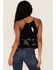 Image #4 - Shyanne Women's Embroidered Floral Keyhole Tank Top, Black, hi-res