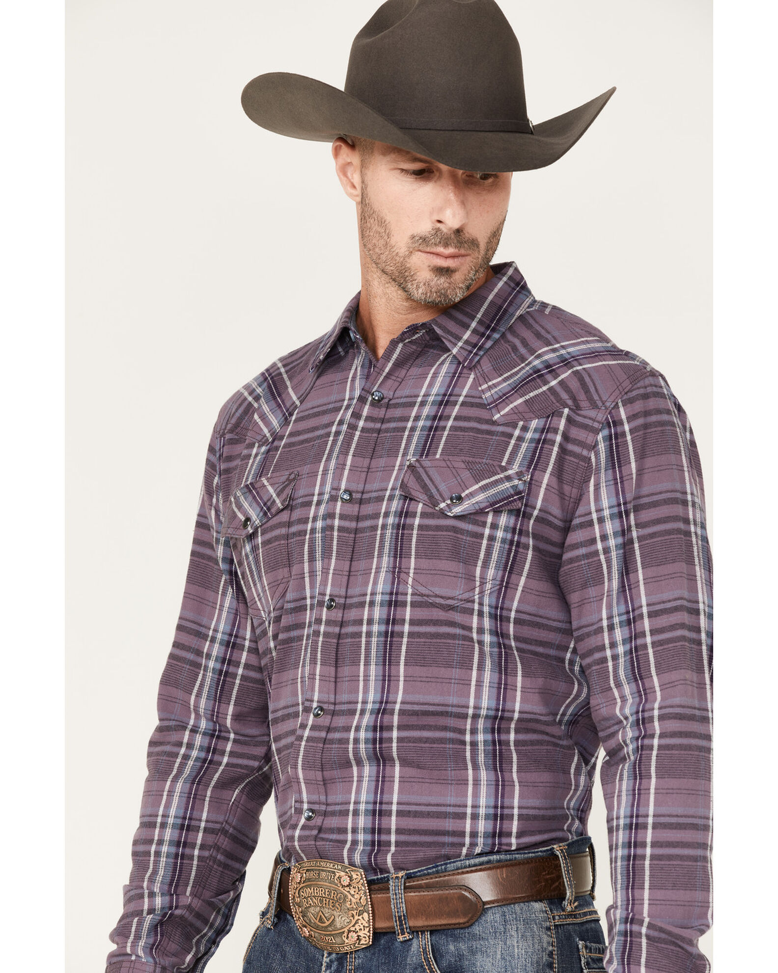 Product Name: Cody James Men's Mountaintop Large Plaid Print Pearl Snap  Western Flannel Shirt