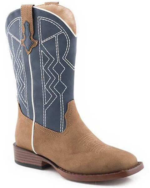 Roper Youth Girls' Cassidy Western Boots - Square Toe, Tan, hi-res