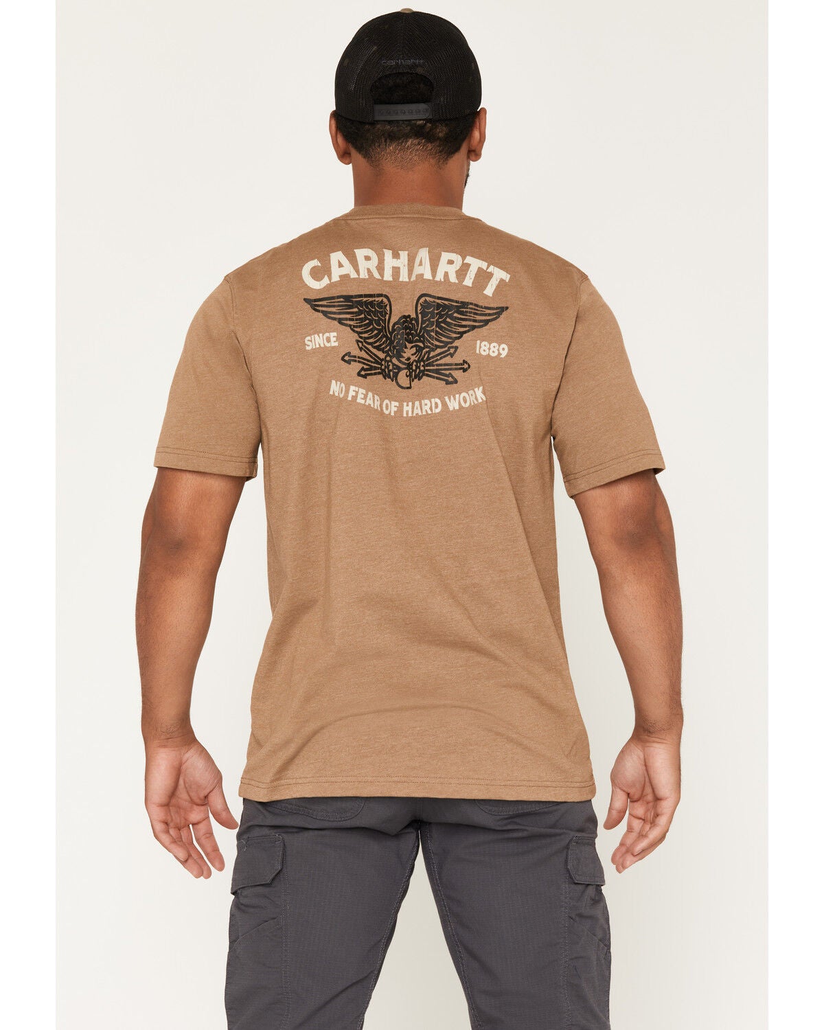 Carhartt Men's Eagle Back Short Sleeve Graphic Work T-Shirt, Olive, hi-res