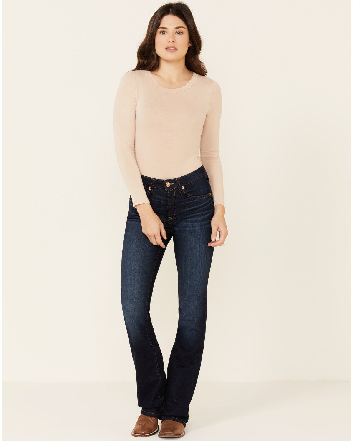 Image #1 - Ariat Women's Mid Rise Bootcut Jeans, Blue, hi-res