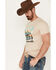 Image #2 - Rock & Roll Denim Men's Dale Brisby Rodeo Time Scenic Short Sleeve Graphic T-Shirt, Taupe, hi-res