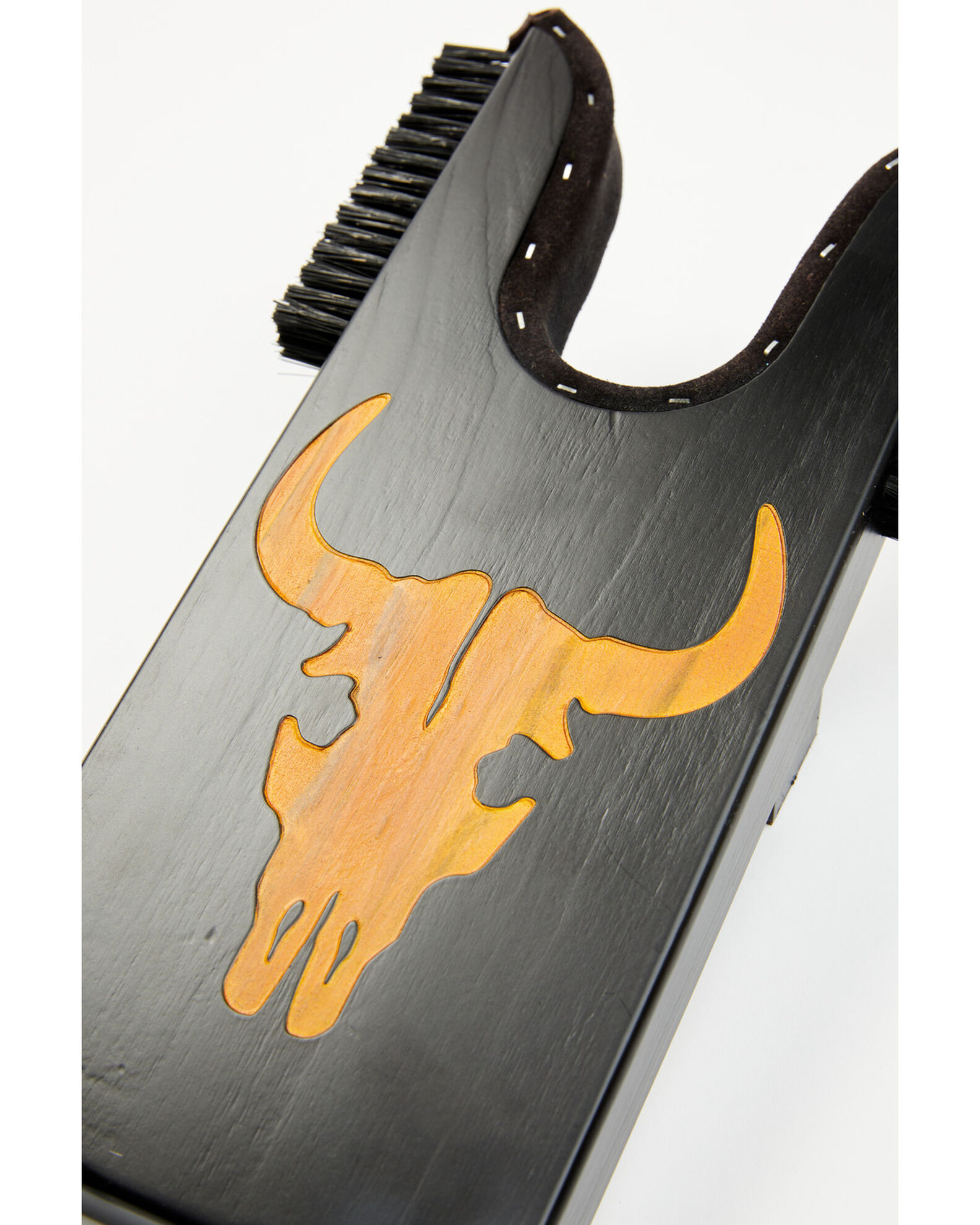 Boot Barn Long Horn Wood Boot Jack with Scrubber Country Outfitter