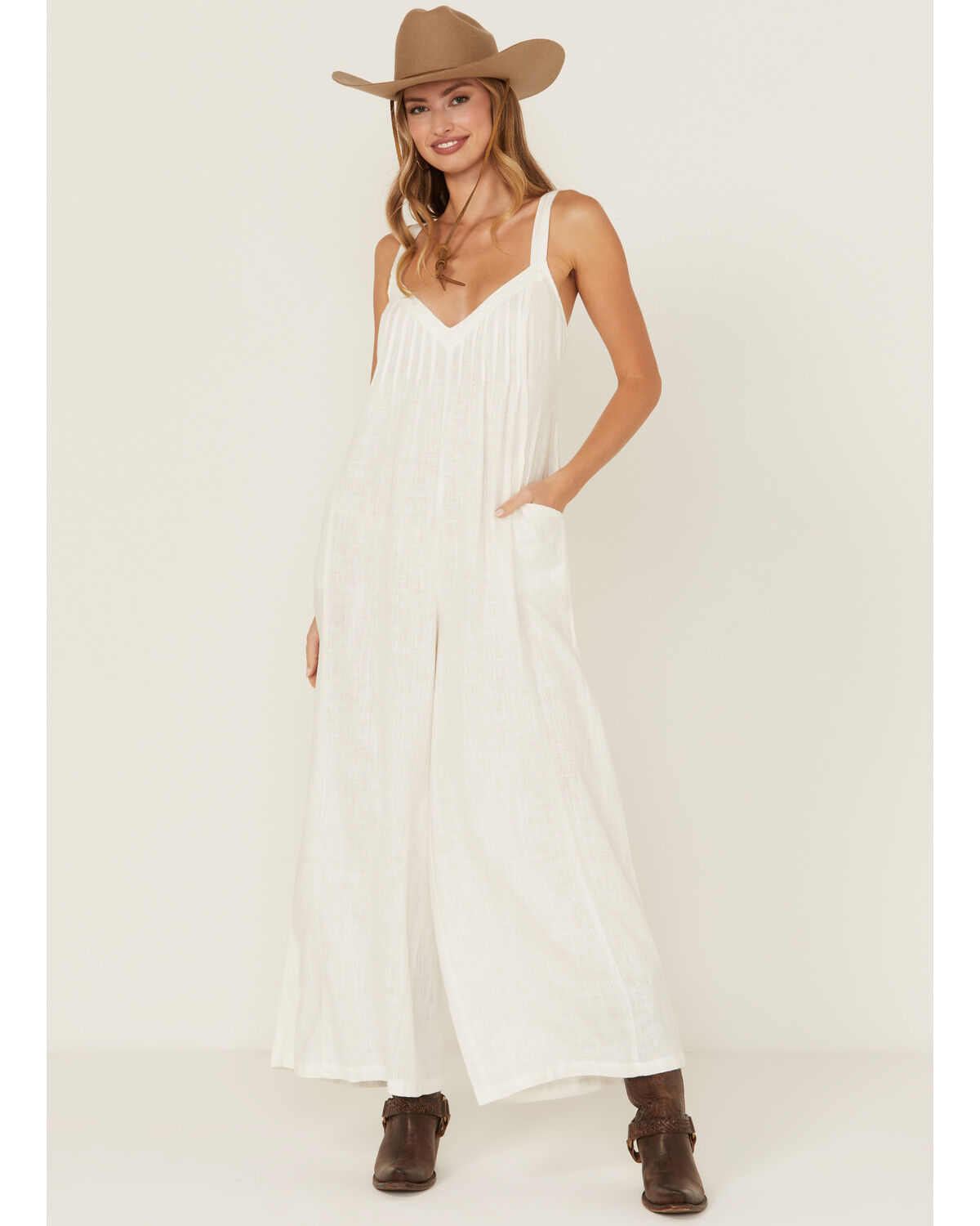 Image #1 - Free People Women's Drifting Dreams Jumpsuit, White, hi-res