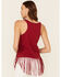 Shyanne Women's America The Beautiful Graphic Fringe Tank Top, Red, hi-res
