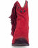 Image #3 - Circle G Women's Studded Suede Fringe Ankle Boots - Round Toe, Red, hi-res