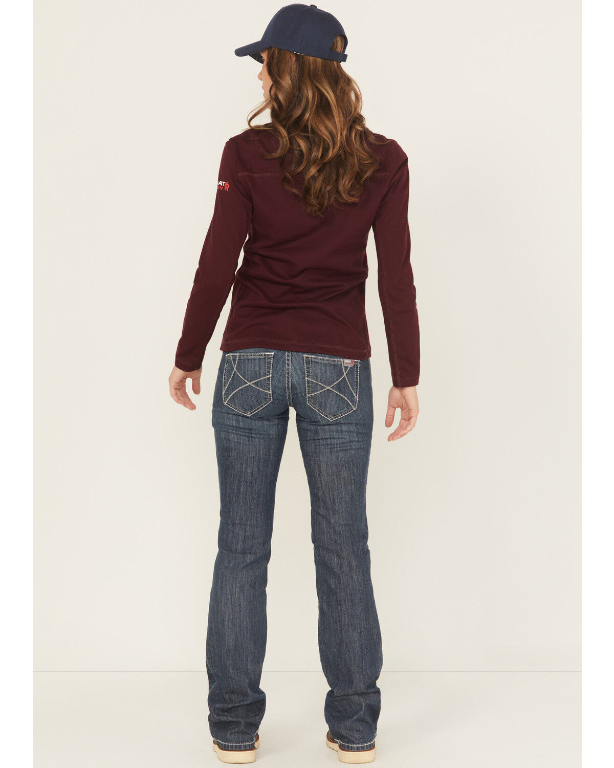 Image #3 - Ariat Women's FR Mid Rise Durastretch Duralight Ella Bootcut Jeans, Indigo, hi-res