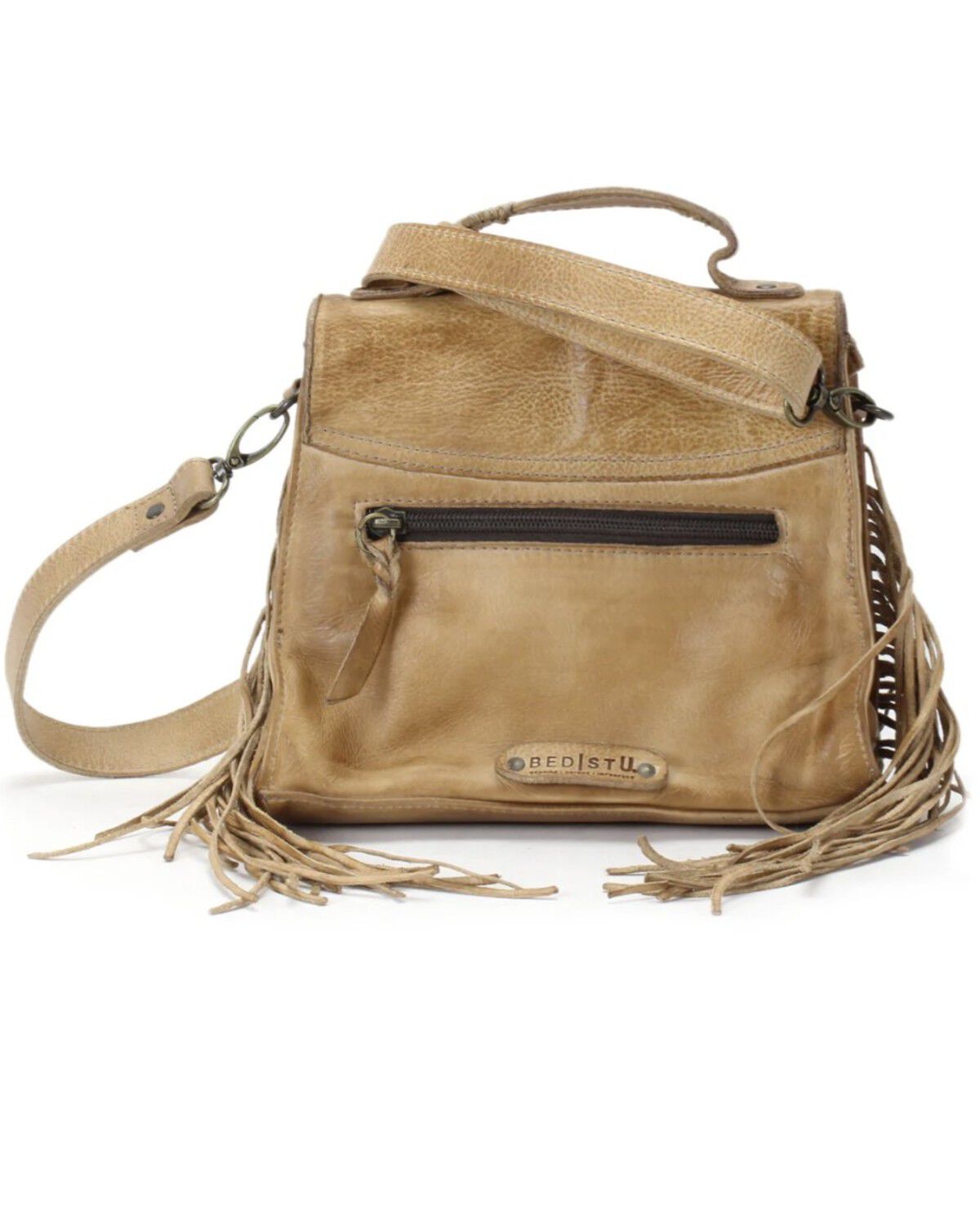 Image #3 - Bed Stu Women's Hidden Fringe Crossbody Bag, Tan, hi-res