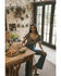Image #1 - Idyllwind Women's Bay Cove Crop Peasant Top, Black, hi-res