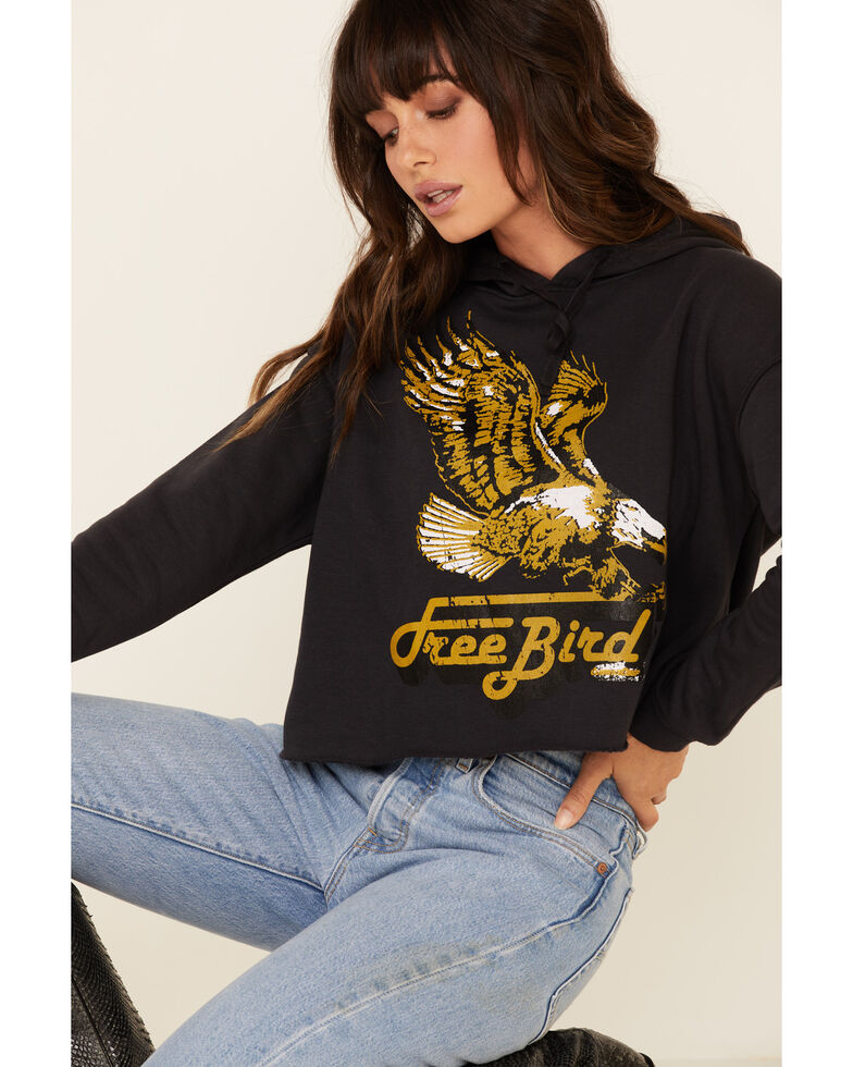 Country Deep Women's Charcoal Free Bird Vintage Graphic Sweatshirt , Charcoal, hi-res