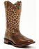Image #1 - Laredo Women's Leopard Print Western Performance Boots - Broad Square Toe, Chocolate, hi-res