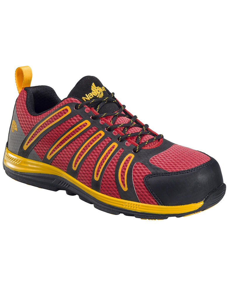 Nautilus Men's Red Metal Free Wedge Sole Work Shoes - Composite Toe , Red, hi-res