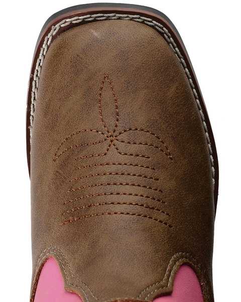 Image #6 - Laredo Girls' Stitched Western Boots - Square Toe, Tan, hi-res