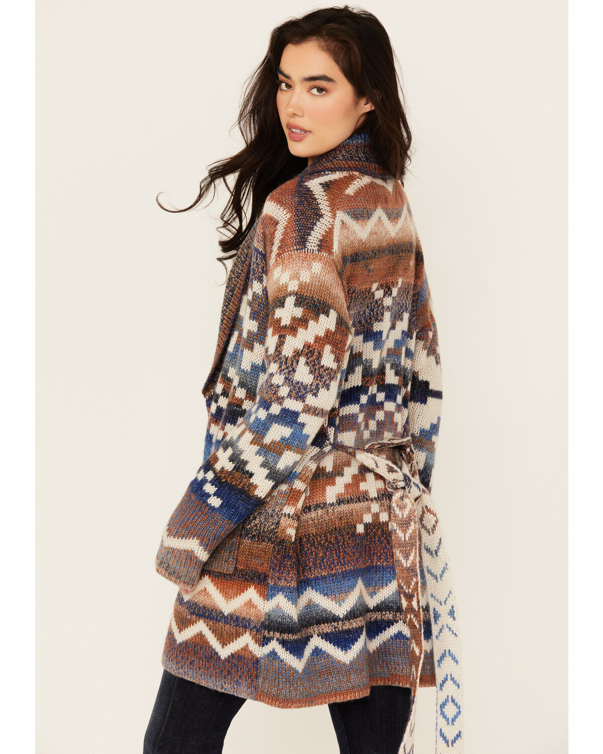 Image #4 - Idyllwind Women's Myhr Southwestern Print Cardigan, Indigo, hi-res