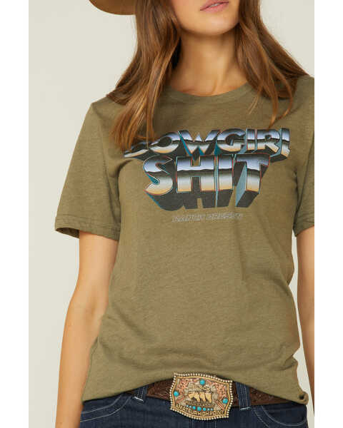 Image #2 - Ranch Dress'n Women's Cowgirl Graphic Tee, Olive, hi-res
