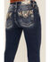Image #2 - Miss Me Women's Dark Wash Mid Rise Agate Pocket Bootcut Stretch Denim Jeans, Dark Wash, hi-res
