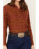 Image #3 - Ariat Women's Billie Jean Southwestern Print Long Sleeve Button-Down Western Shirt, Rust Copper, hi-res