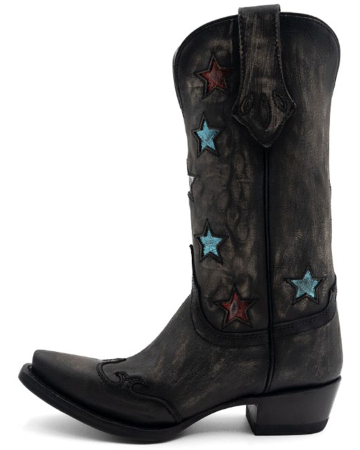 Image #3 - Ferrini Women's Estrella Star Inlay Tall Western Boots - Snip Toe, Charcoal, hi-res