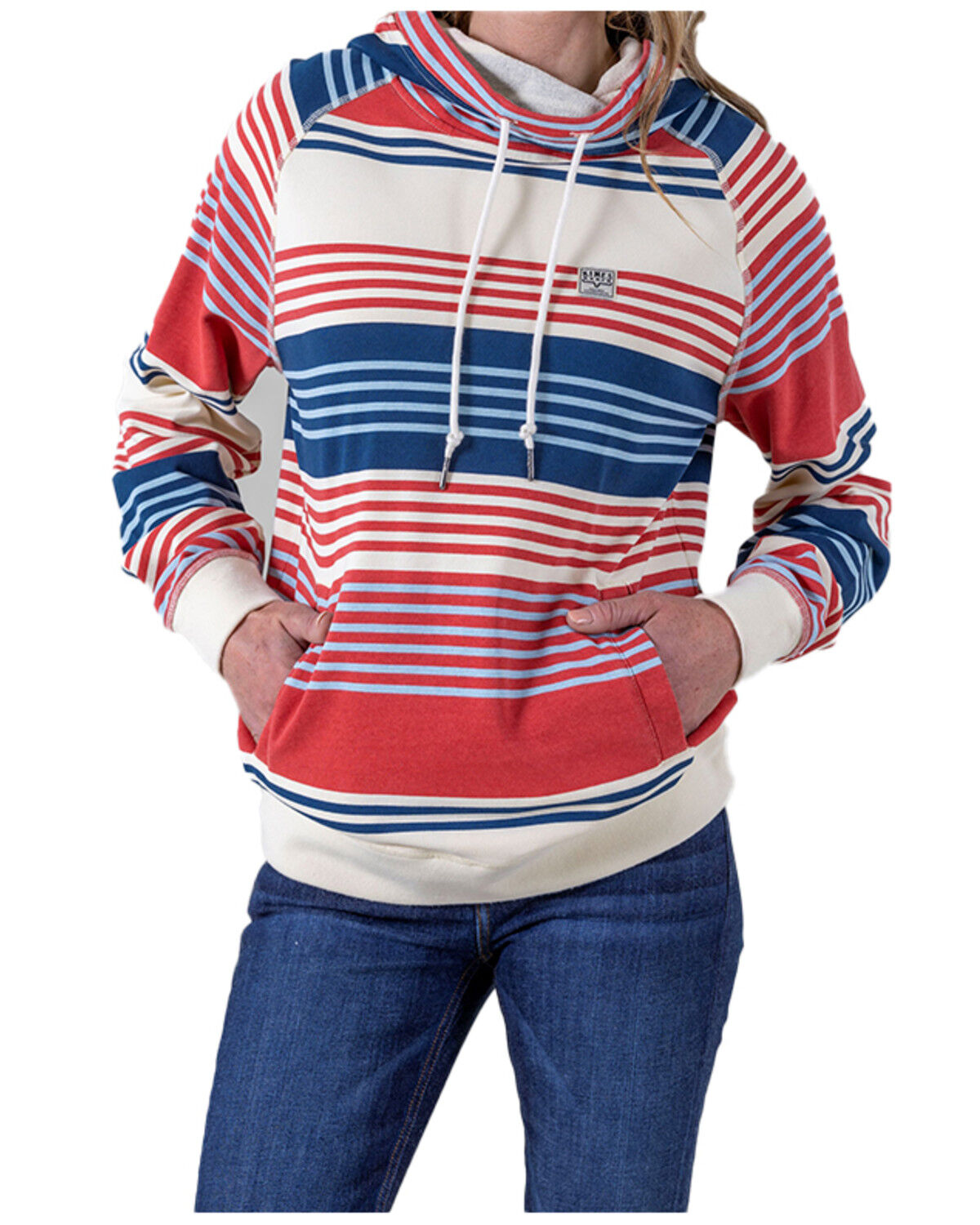 Image #2 - Kimes Ranch Women's Striped Hoodie, Navy, hi-res