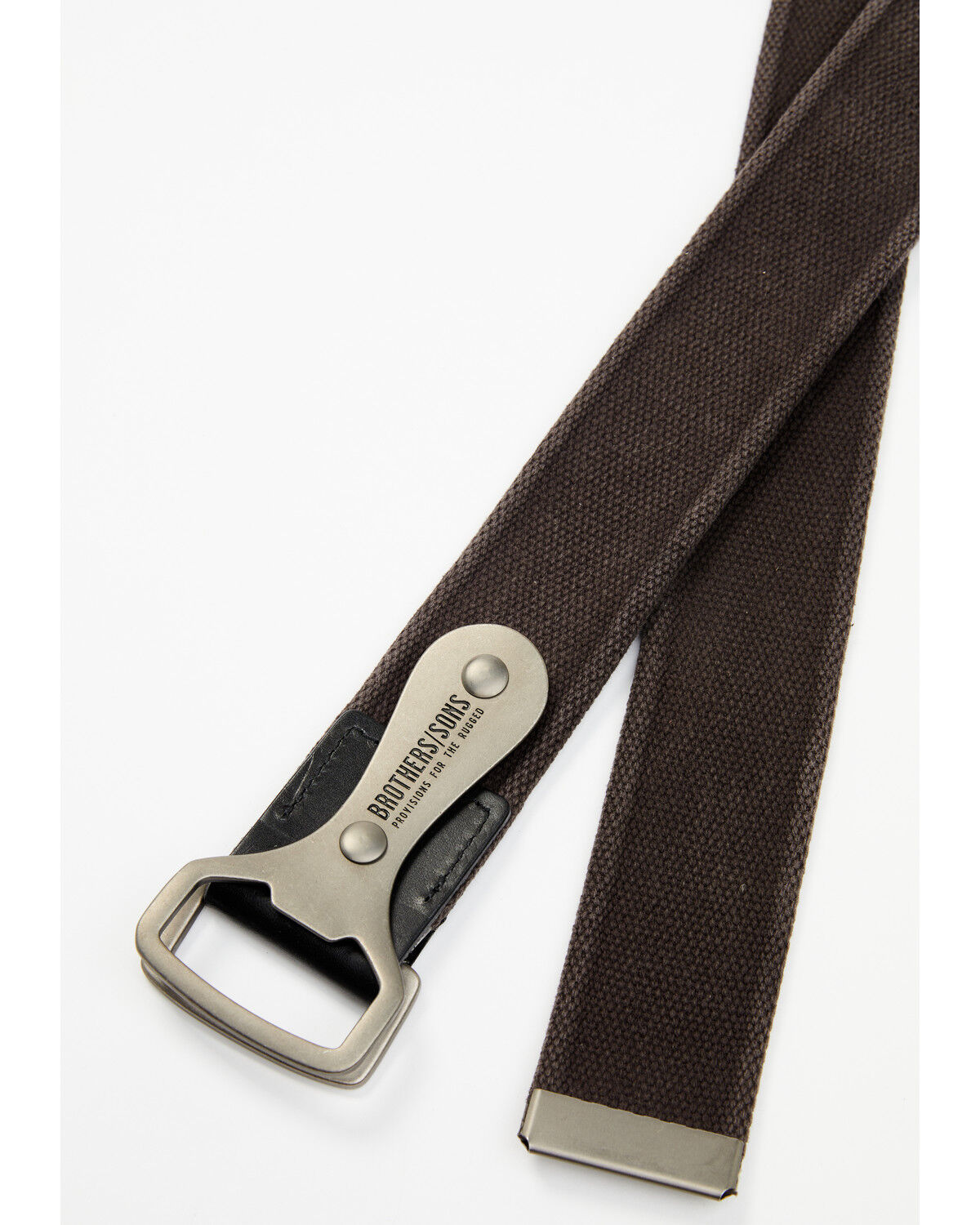 Image #2 - Brothers and Sons Men's Bottle Opener Canvas Belt, Charcoal, hi-res