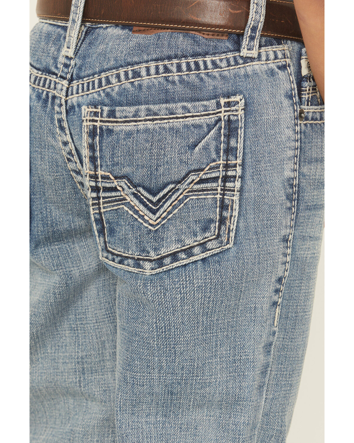 Image #2 - Rock & Roll Denim Boys' Light Wash Raised Bootcut Denim Jeans, Light Blue, hi-res