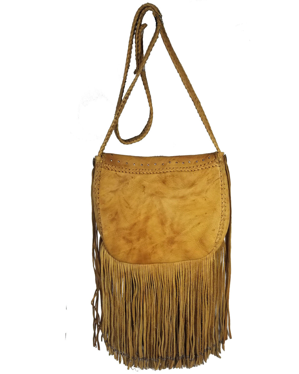 Image #2 - Kobler Leather Women's Concho Crossbody Bag, Tan, hi-res