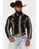 Image #1 - Cody James Men's Yelapa Stripe Print Long Sleeve Snap Flannel Shirt, Black, hi-res