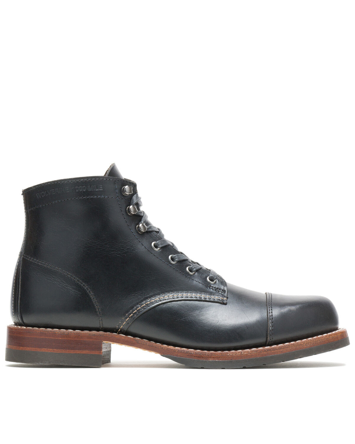 Image #2 - Wolverine Men's 1000 Mile Cap-Toe Work Boots - Soft Toe, Black, hi-res