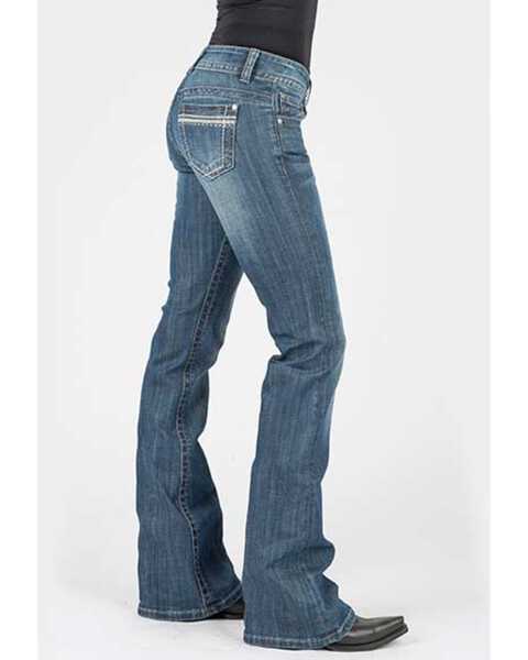 Stetson Women's 816 Medium Stitched Bootcut Jeans , Blue, hi-res