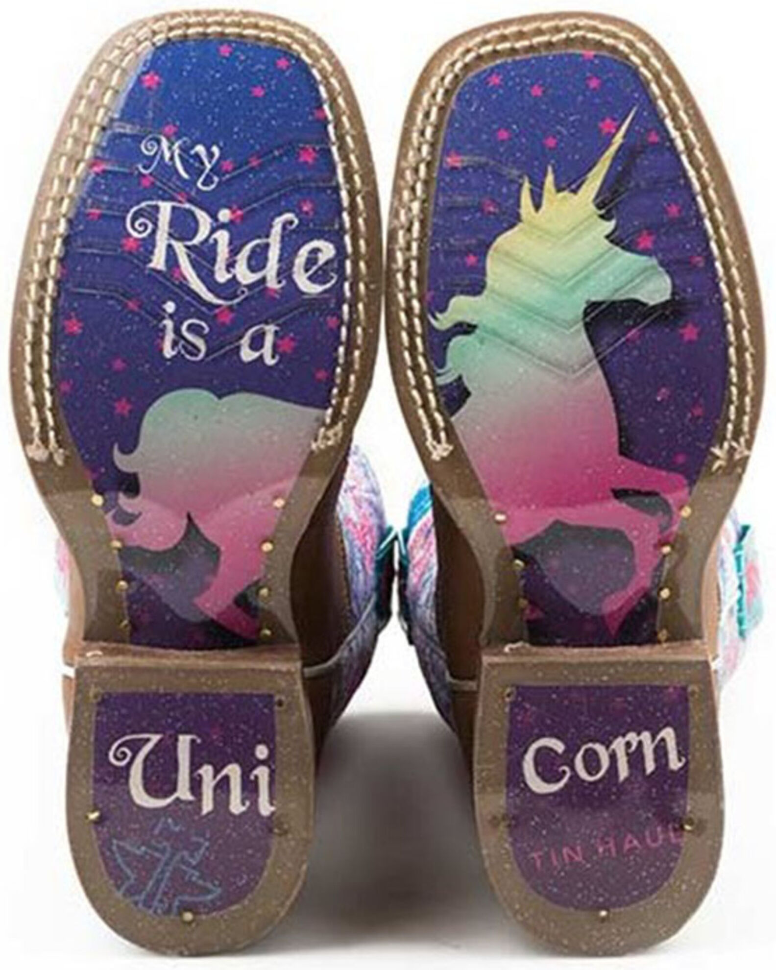 Unicorn cowboy boots top