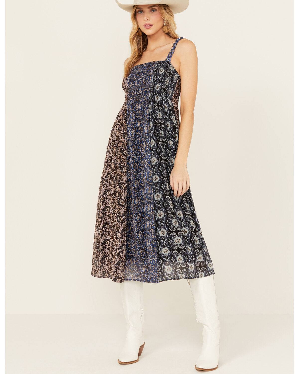 Image #1 - Beyond The Radar Women's Printed Swing Midi Dress, Multi, hi-res