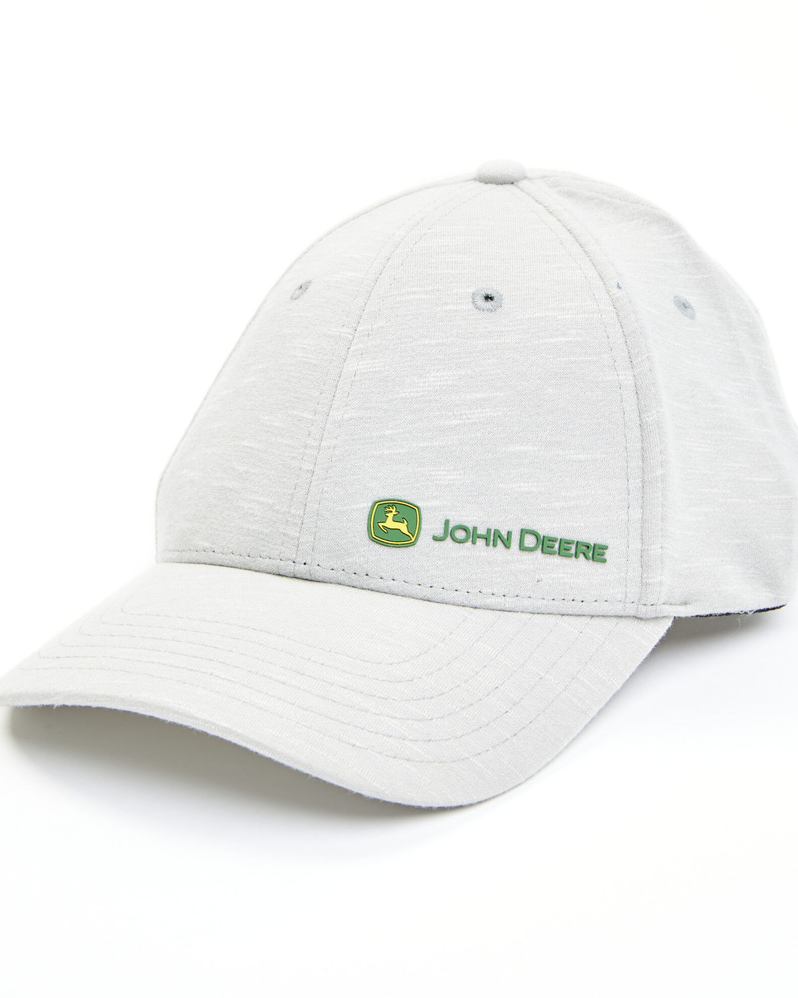 John Deere Men s Gray Offset Embroidered Logo Mesh Back Ball Cap