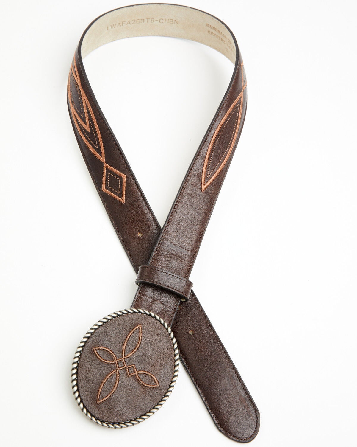 Image #4 - Idyllwind Women's Boot Stitch Leather Buckle Belt, Chocolate, hi-res