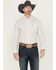 Image #1 - Ariat Men's Cesar Striped Geo Long Sleeve Button-Down Western Shirt, White, hi-res