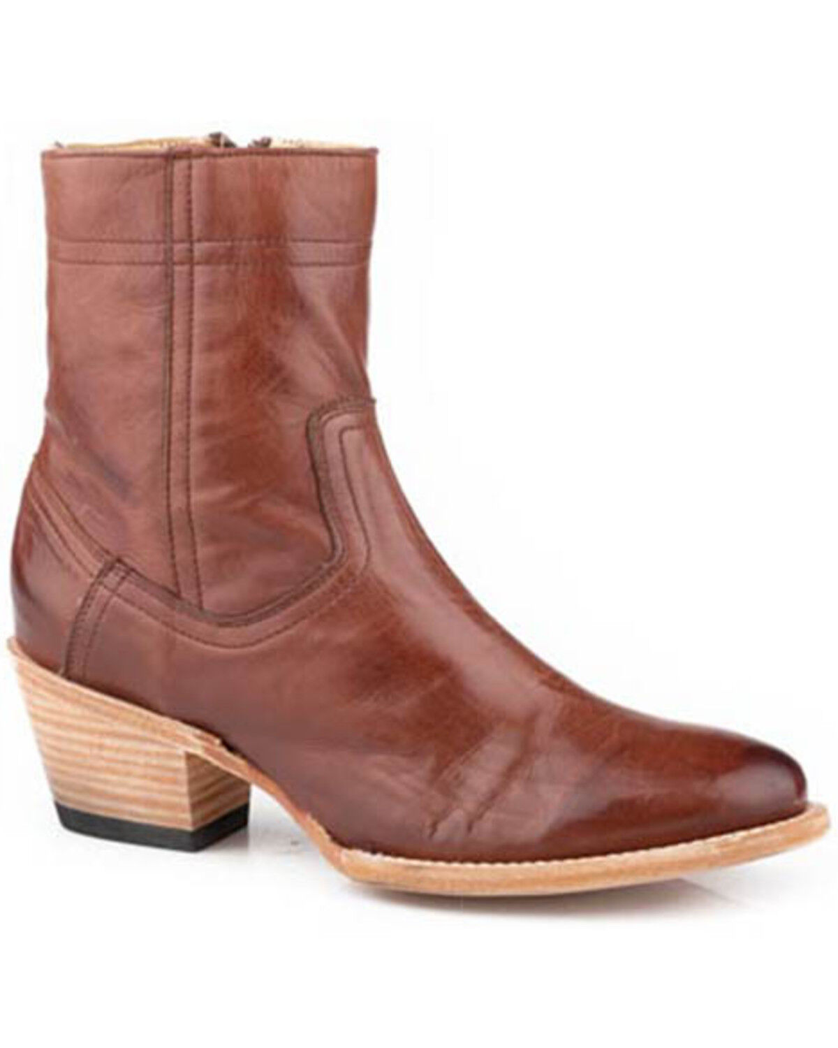 Image #1 - Stetson Women's Ramsey Western Booties - Round Toe, Brown, hi-res