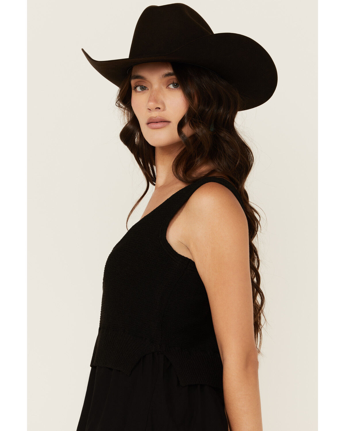 Image #2 - Revel Women's Knit Bodice Tiered Short Mini Dress, Black, hi-res