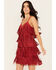 Image #2 - Idyllwind Women's Brixworth Fringe Faux Suede Mini Dress, Wine, hi-res