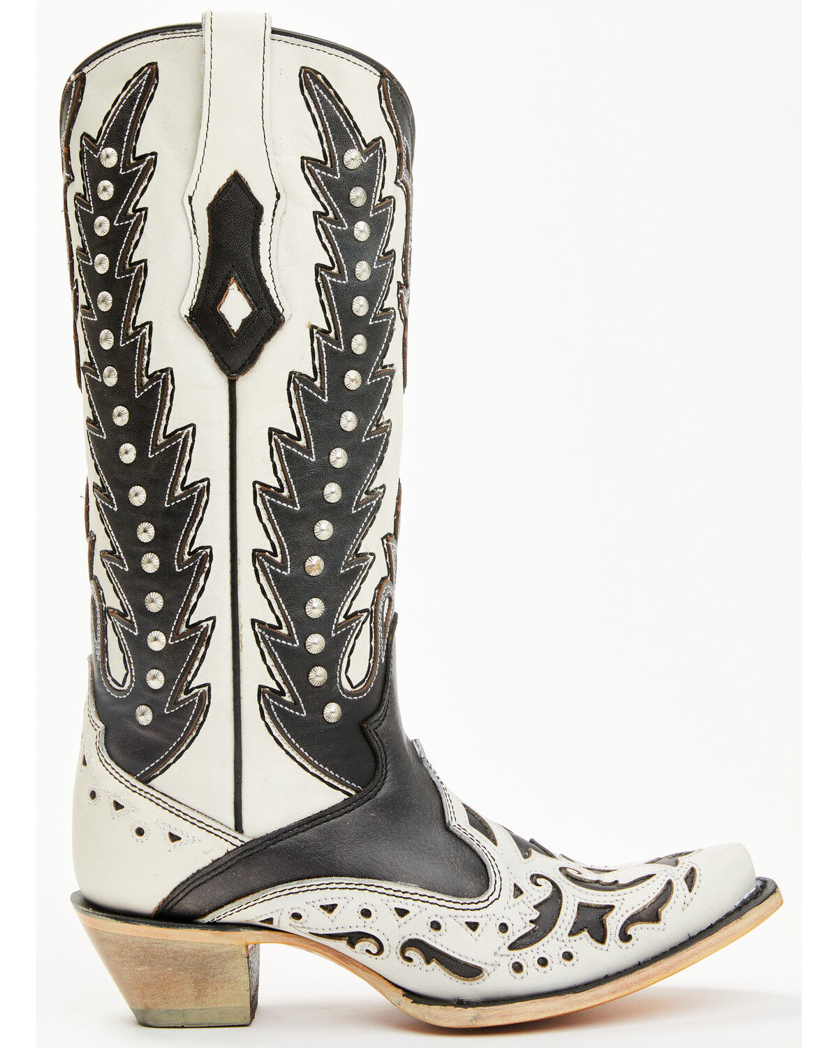 Image #2 - Corral Women's Inlay And Embroidered Western Boots - Snip Toe, White, hi-res