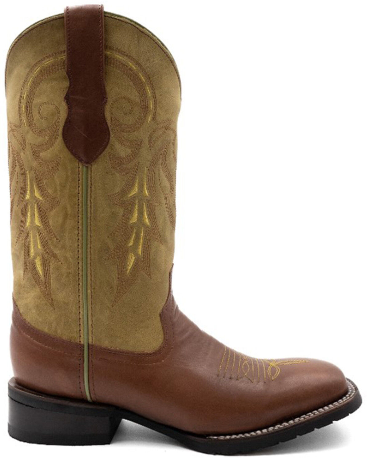 Image #2 - Ferrini Men's Maverick Western Boots - Broad Square Toe, Lt Brown, hi-res