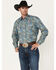 Image #1 - Stetson Men's Paisley Print Long Sleeve Pearl Snap Western Shirt, Blue, hi-res