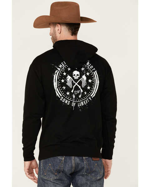 Image #4 - Howitzer Men's American Patriot Sons Of Liberty Graphic Hooded Sweatshirt , Black, hi-res