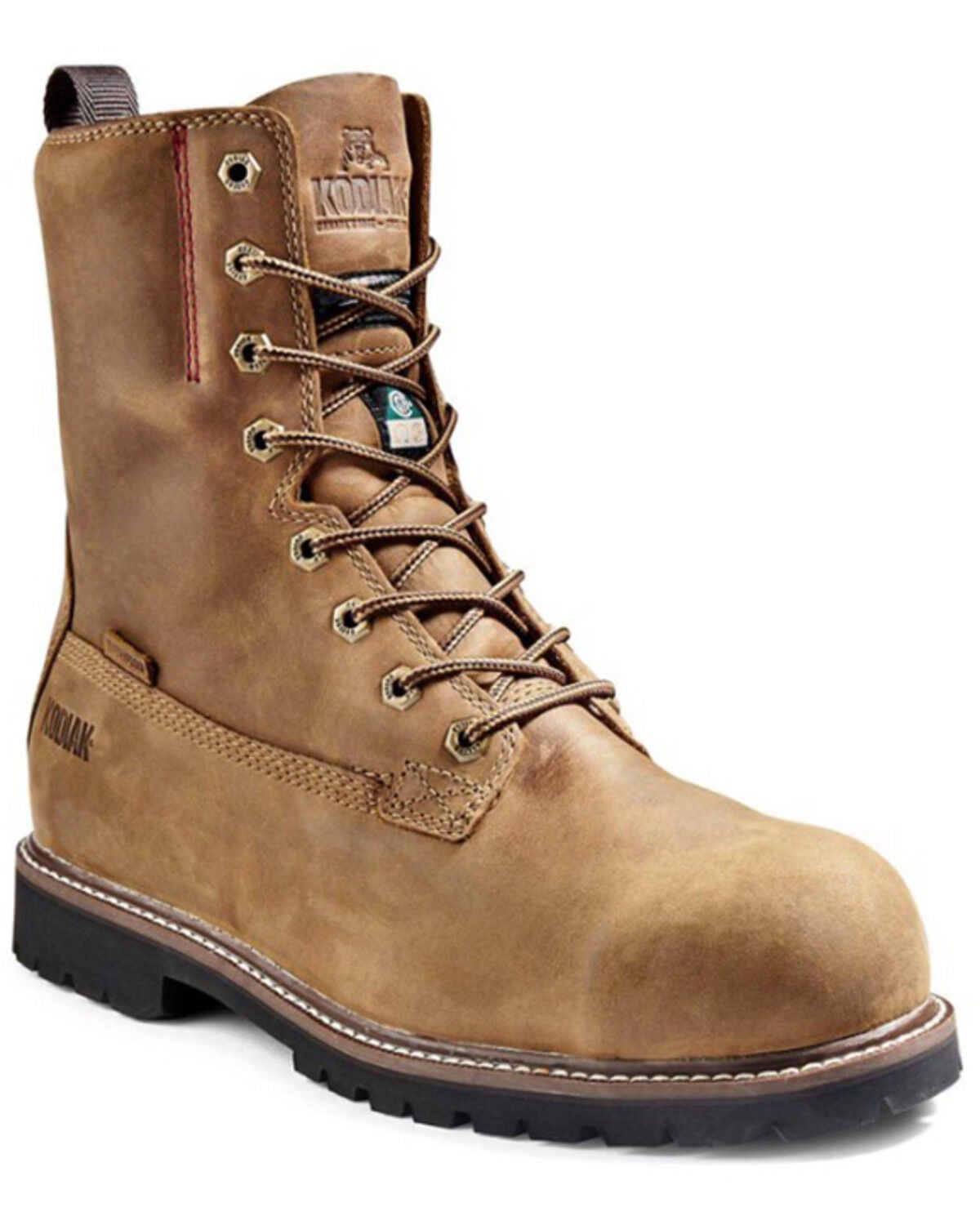 Kodiak Men's 8" Mckinney Waterproof Insulated Work Boots - Composite Toe, Brown, hi-res