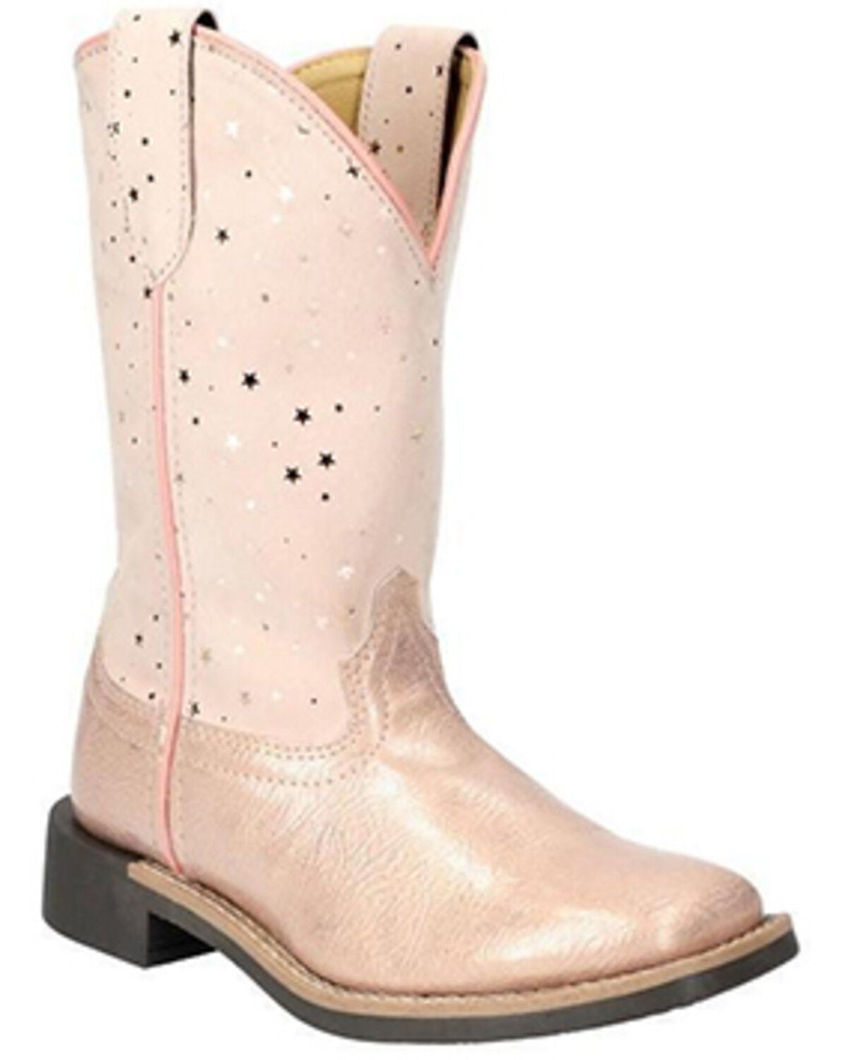 Image #1 - Smoky Mountain Girls' Starlight Western Boots - Square Toe, Pink, hi-res
