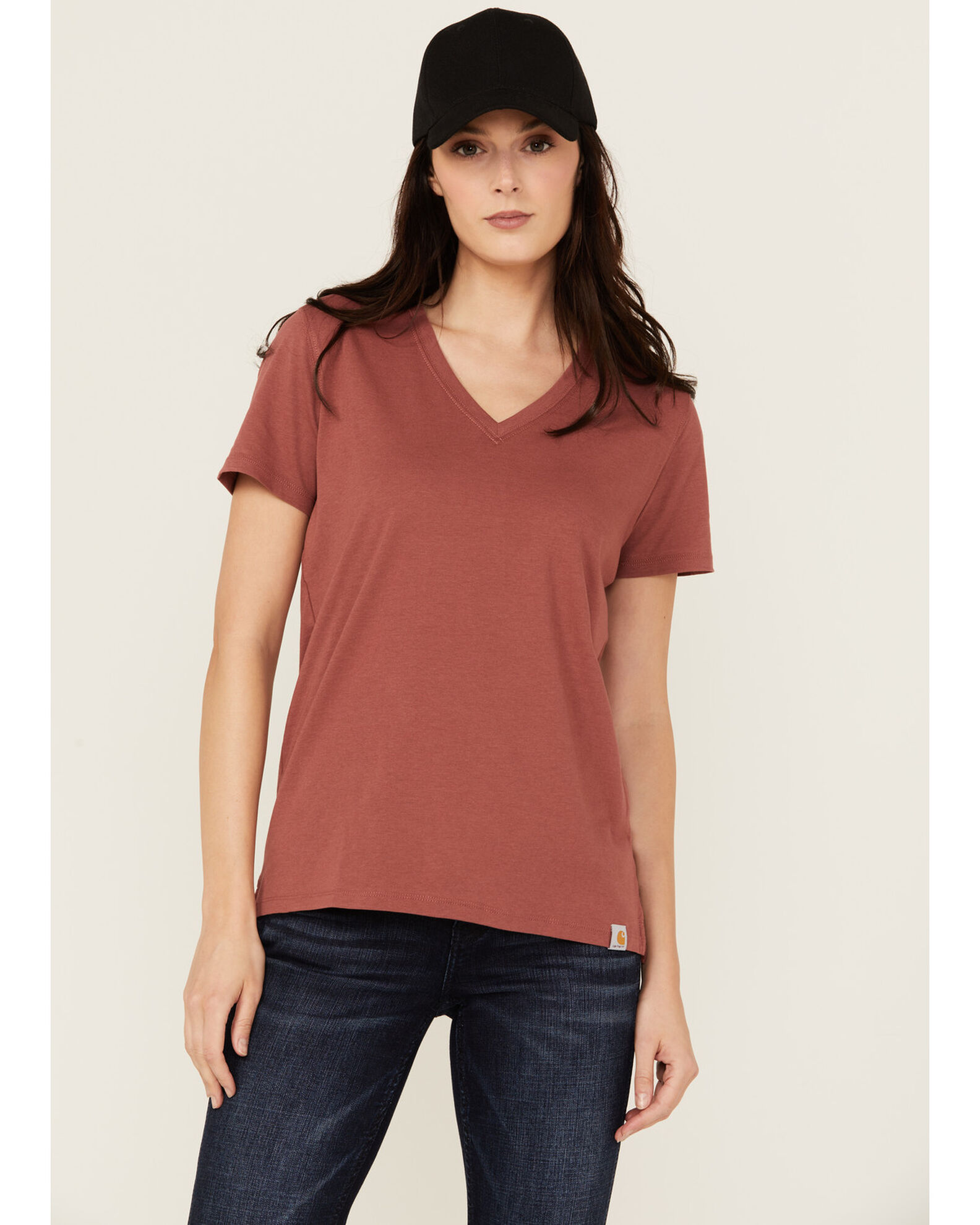 Carhartt Women s Relaxed Fit Lightweight Short Sleeve V Neck T Shirt Country Outfitter