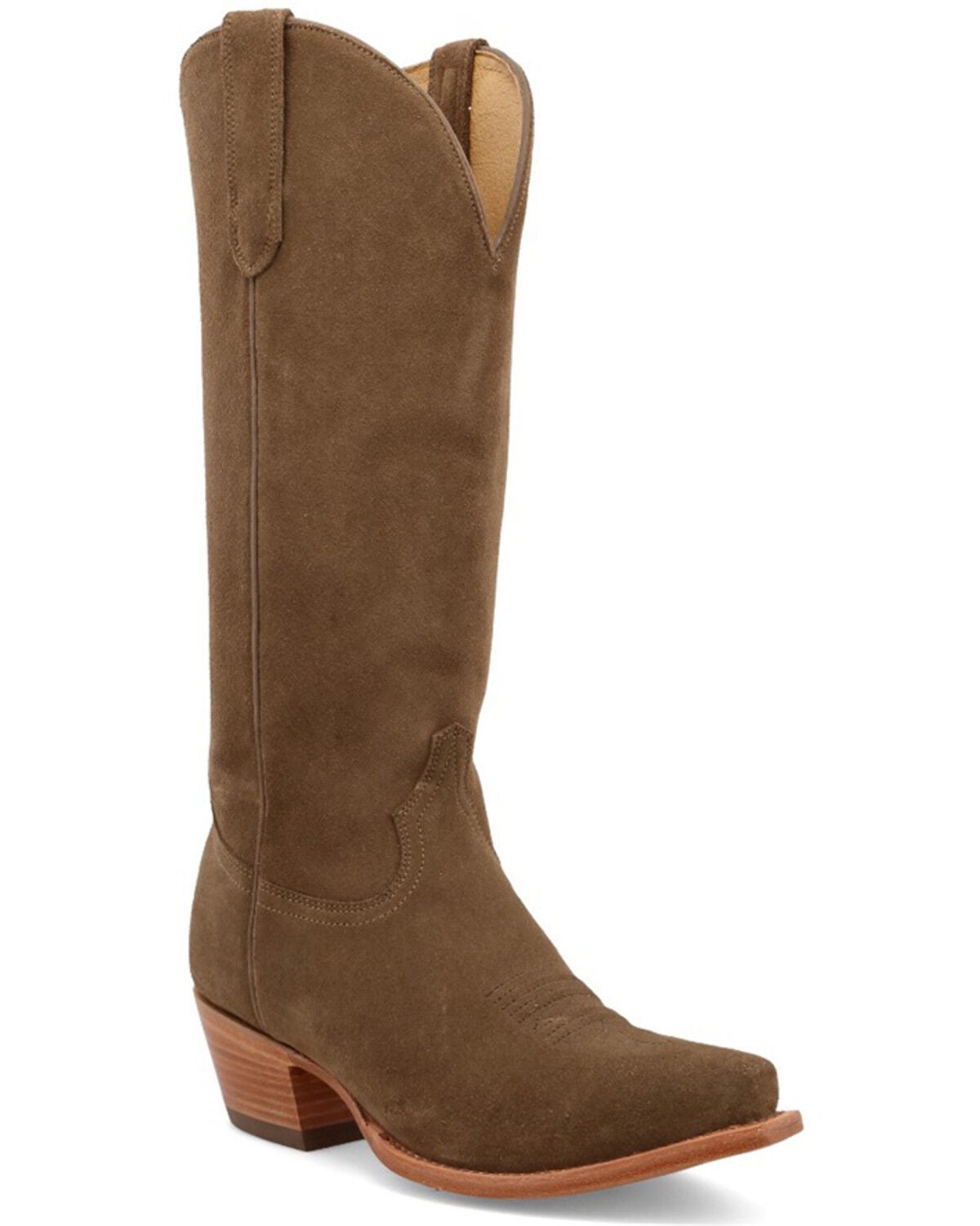 Black Star Women's Addison Suede Tall Western Boots - Snip Toe, Brown, hi-res