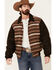 Cripple Creek Men's Brown Horizontal Pattern Snap Front Bomber Jacket , Brown, hi-res