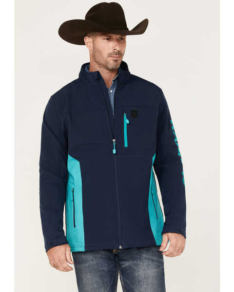 RANK 45® Men's Stampede Performance Softshell Jacket, Blue, hi-res