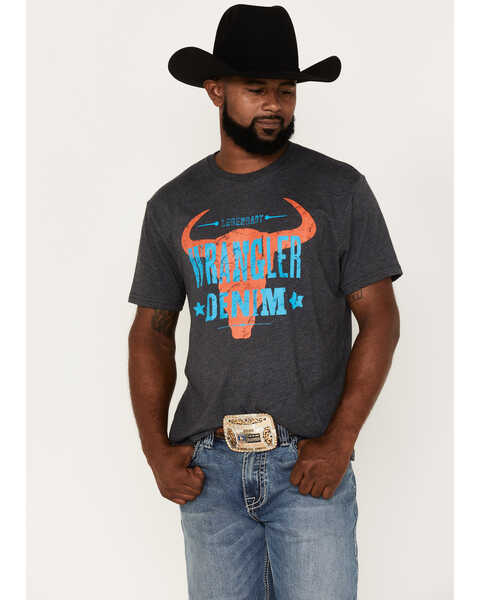 Wrangler Men's Wrangler Denim Steer Head Graphic T-Shirt, Black, hi-res